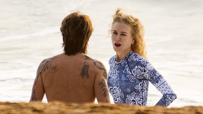 Nicole Kidman and husband Keith Urban at Whale Beach. Picture: Matrix Media