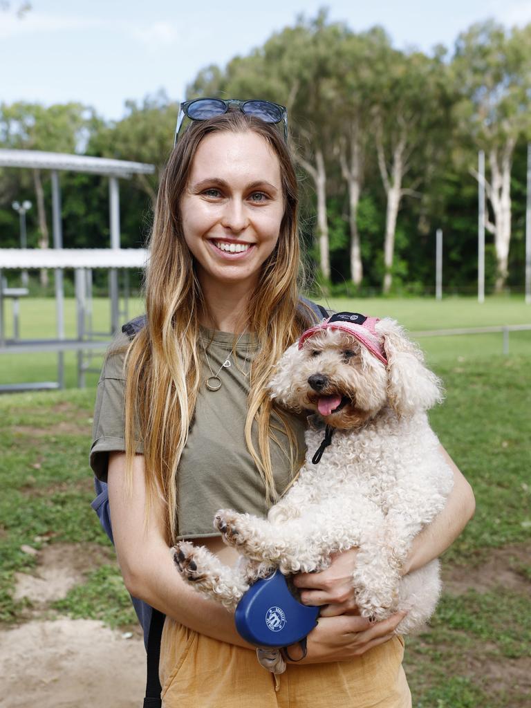 Kinga Albrecht and her Cavoodle Honey at the Little Day Out family day, held at the Holloways Beach Sports Oval and raising funds for the Holloways Hub. Picture: Brendan Radke