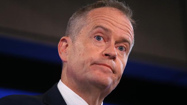 Opposition Leader Bill Shorten addressing the National Press Club. Picture: Kym Smith.