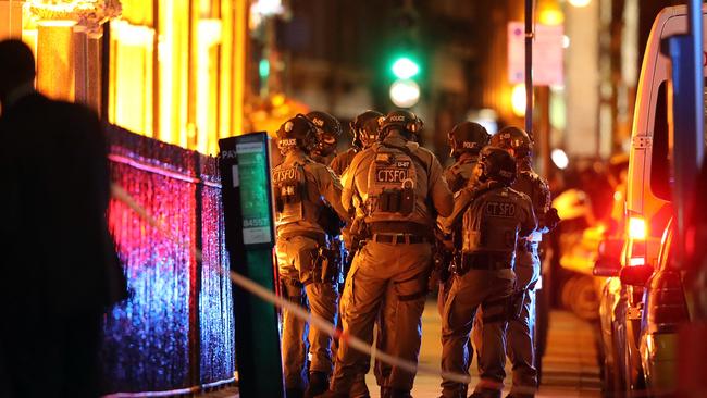 Counter-terrorism special forces assemble near the scene of the terrorist attack near London Bridge. Picture: Dan Kitwood/Getty Images