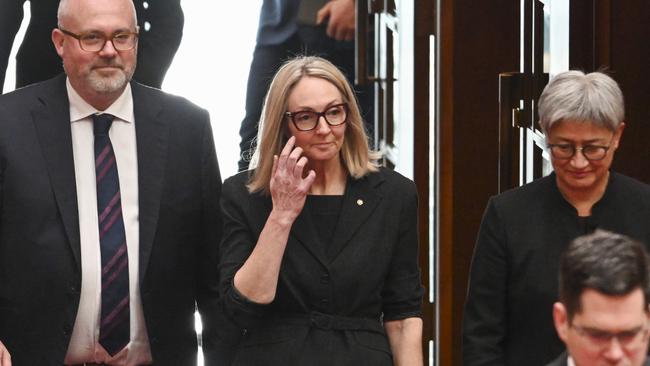 Senator Lisa Darmanin is sworn in as a Senator for Victoria at Parliament House in Canberra. Picture: NewsWire / Martin Ollman