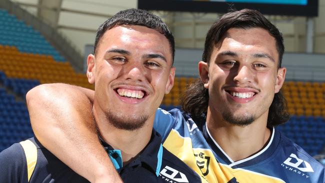 Tino Fa'asuamaleaui (right) and younger brother Iszac Fa'asuamaleaui. Picture Glenn Hampson