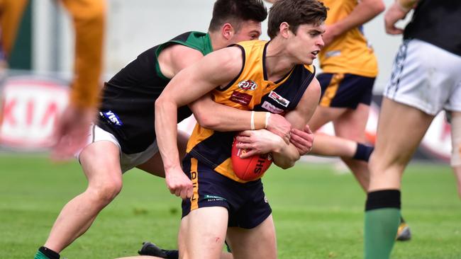 Strathmore and Greenvale lock horns in the EDFL Premier Division elimination final on Sunday. Picture: Jamie Morey