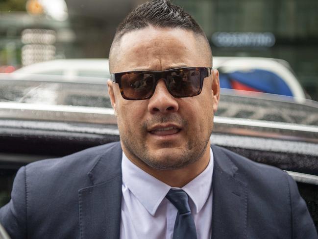 SYDNEY AUSTRALIA - NewsWire Photos, 6th APRIL , 2023: Former NRL star Jarryd Hayne found guilty of sexually assaulting a woman at her Newcastle home on grand final night in 2018 arrives at Downing Centre Court, Sydney for sentencing.Picture: NCA NewsWire/Simon Bullard