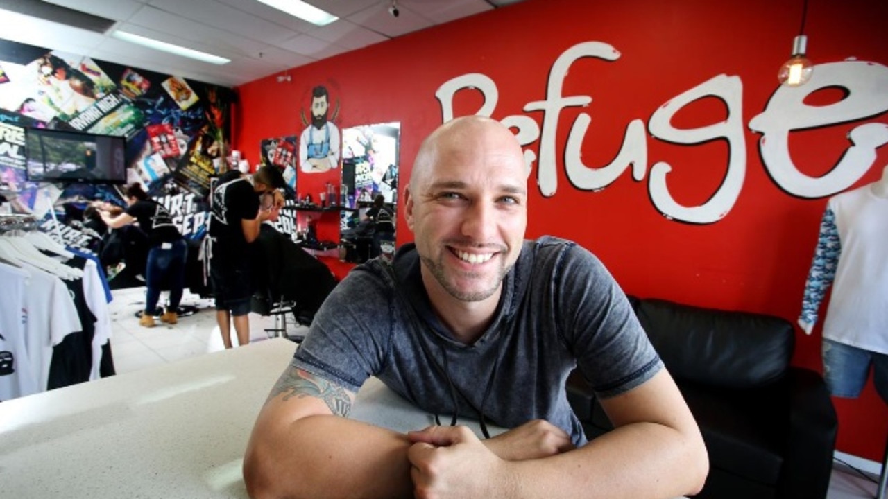 Haydon Kemp started his Cairns business as a clothing store in 2012 on Oceania Walk, but Refuge Barbers and Apparel has grown to a barber shop, apparel and coffee store from three storefronts in the past 10 years. Picture: Steve Pohlner