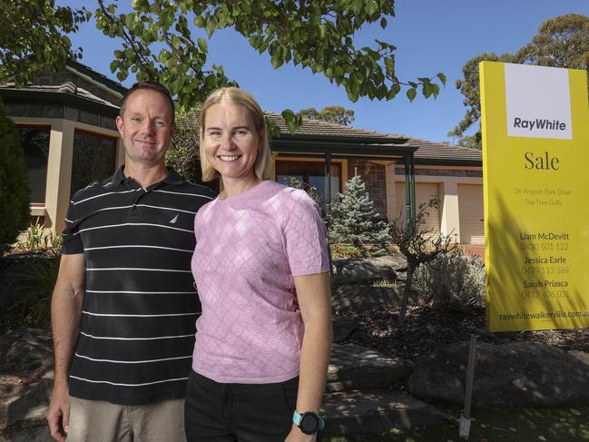 Amanda Tarrant & Bradley Tarrant who are selling their current home to afford their new one. 28th February 2025 Picture: Brett Hartwig