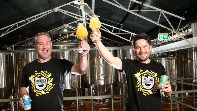 Deeds Brewery’s David Milstein and Patrick Ale hope to open a taphouse in Glen Iris by summer. Picture: Hamish Blair