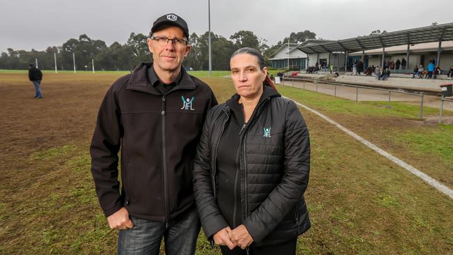 Yarra Junior Football League chief executive Tim Murray and vice-president Ishbel Moodie. Picture: Tim Carrafa