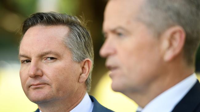 Opposition Leader Bill Shorten (right) and Shadow Treasurer Chris Bowen. Picture: AAP