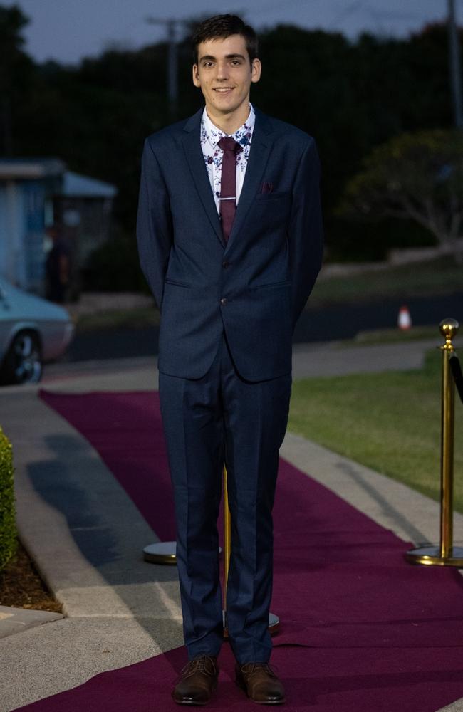 Zac Brauer, graduating class of 2023, arrives at St Patrick’s Formal on Friday, May 5, 2023. Gympie, Queensland. Picture: Christine Schindler