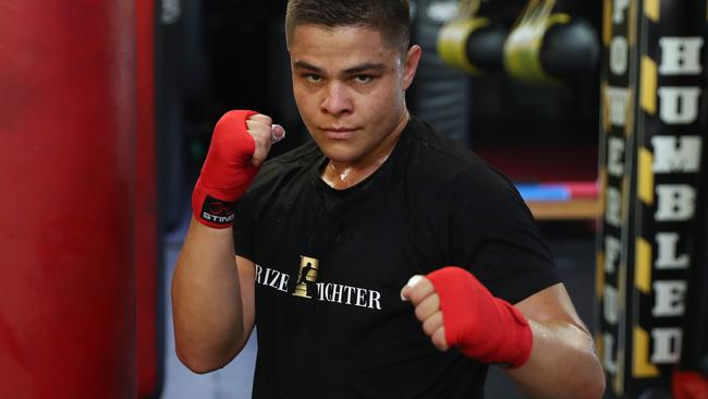 Australian boxer Bilal Akkawy is ready for one final charge at a super middleweight world title.. Picture: Brett Costello