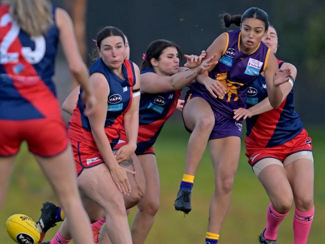 CollegiansÃ #1 during the VAFA Womens Collegians v Coburg football match in St Kilda, Saturday, May 13, 2023. Picture: Andy Brownbill