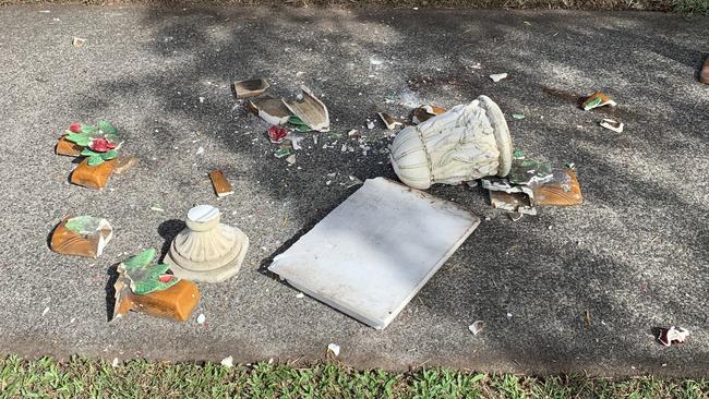 Police are investigating a wilful damage incident at the Cairns Cemetery, as Mayor Amy Eden labels the vandalism as "disgusting" while doubling down on calls for greater state government support to curb youth crime. Picture: Cairns Regional Council.