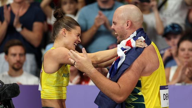 Nina Kennedy and Matt Denny celebrate. (Photo by Cameron Spencer/Getty Images)