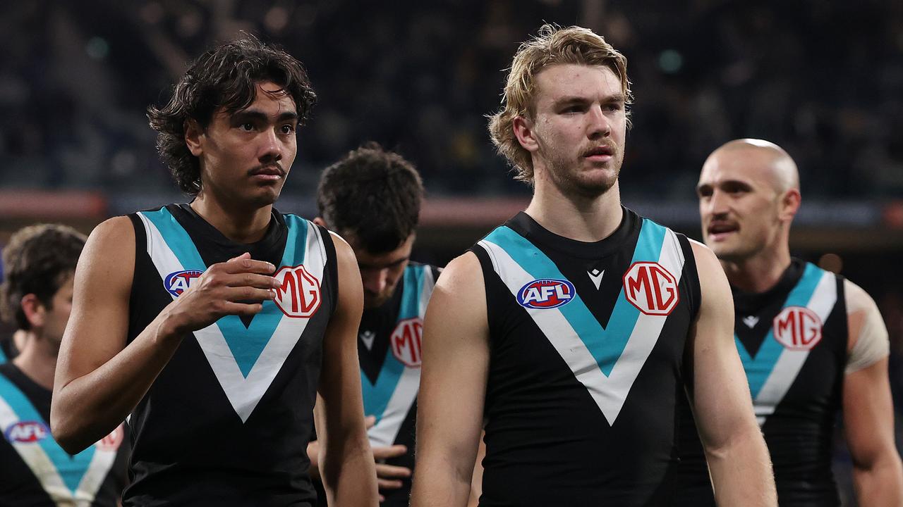 Jason Horne-Francis after his 13 disposal, three-vote game against Geelong. Picture: Mark Stewart