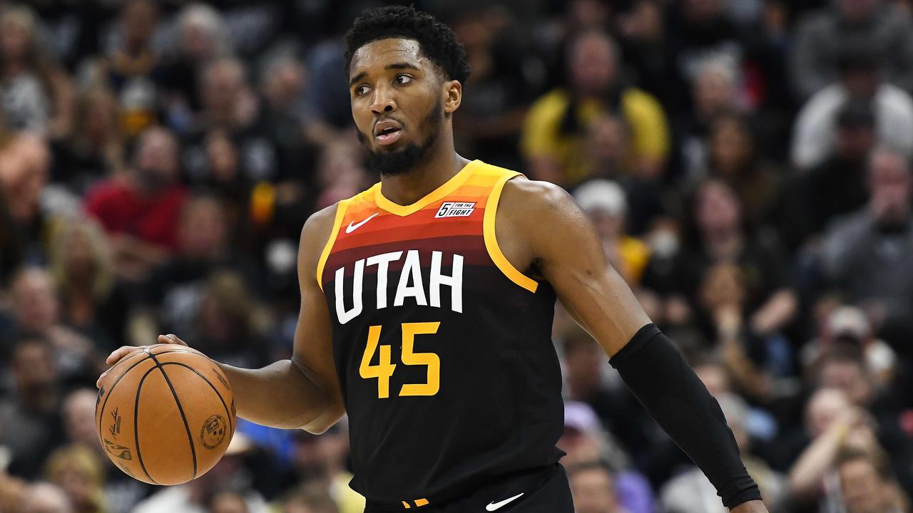 SALT LAKE CITY, UTAH - APRIL 28: Donovan Mitchell #45 of the Utah Jazz in action during the second half of Game 6 of the Western Conference First Round Playoffs against the Dallas Mavericks at Vivint Smart Home Arena on April 28, 2022 in Salt Lake City, Utah. NOTE TO USER: User expressly acknowledges and agrees that, by downloading and/or using this Photograph, user is consenting to the terms and conditions of the Getty Images License Agreement. Alex Goodlett/Getty Images/AFP == FOR NEWSPAPERS, INTERNET, TELCOS &amp; TELEVISION USE ONLY ==