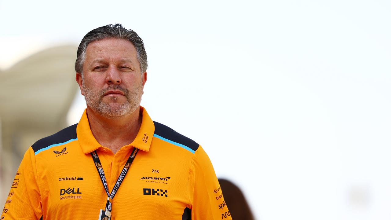 McLaren boss Zak Brown surprised Red Bull team principal Christian Horner when he showed up in Milton Keynes, with Horner saying “I thought we were going for lunch!” (Photo by Mark Thompson/Getty Images)