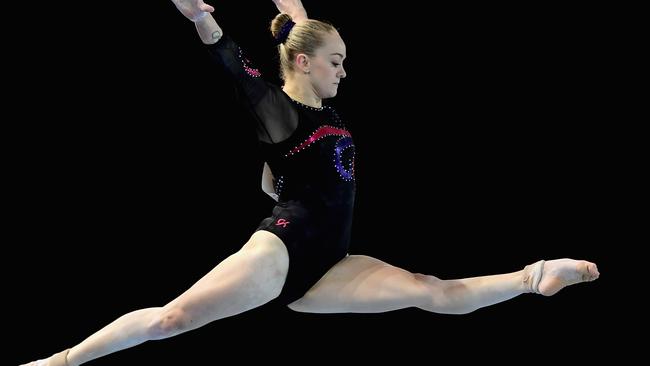 Larrissa Miller competes on the floor during the 2016 Australian Gymnastics Championships at Hisense Arena.