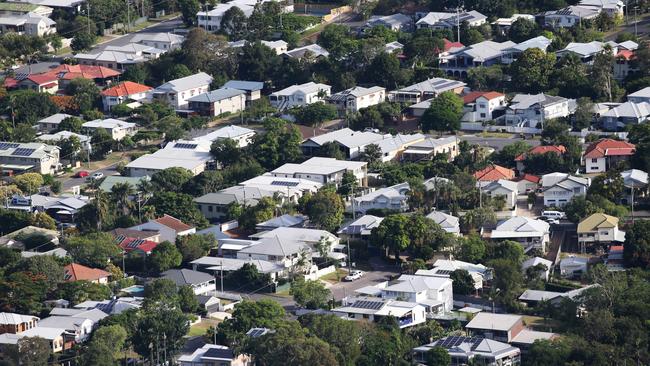 Home values are on their way down in almost half of the Greater Brisbane suburbs to report three-monthly sales data.