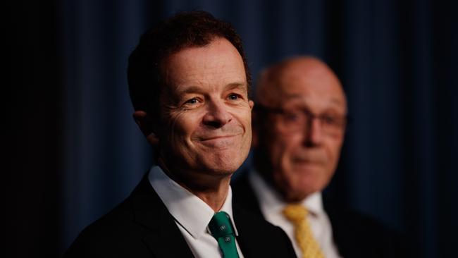 NSW Liberal Leader Mark Speakman (front) and MP Damien Tudehope. Picture: Nikki Short