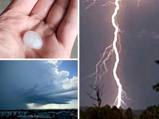 A thunderstorm has hit the Sunshine Coast, bringing hail to parts of the region.