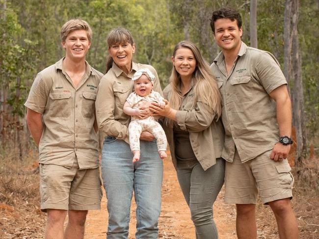 Robert, Terri, Bindi, Chandler and Grace all live at Australia Zoo. Picture: Instagram