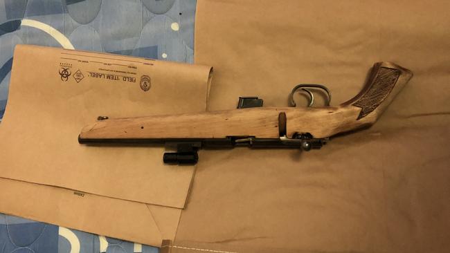 Police found a shortened .22 calibre rifle. Picture: NSW Police Media