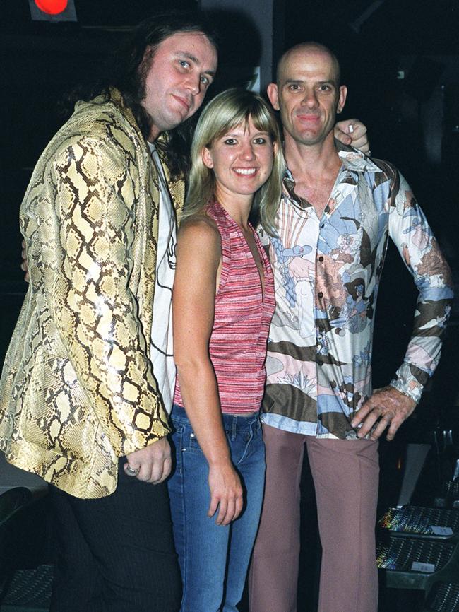 Simon Modra with Jenny O’Brien and We Can at Zen de Zinc fashion parade at Sugar in 2004.