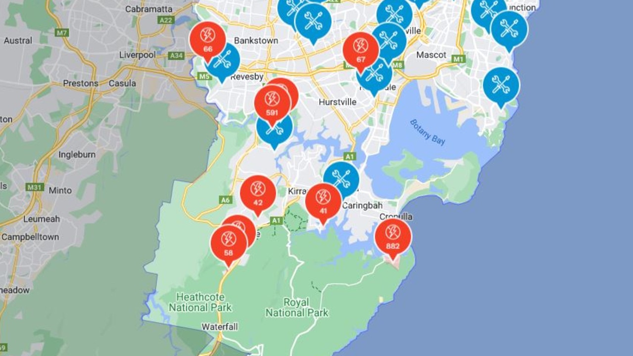 More than 3000 properties were left without power on Tuesday morning. Picture AusGrid. JPG