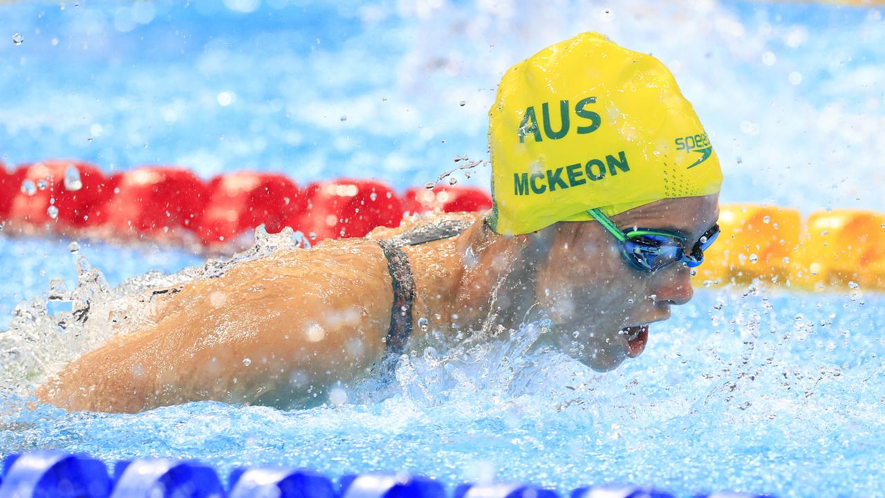 McKeon said she was “pretty pleased” by her bronze result in the 100m butterfly. Picture: Adam Head