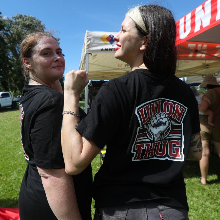 Hundreds of Territorians marched through Darwin for the annual May Day march, celebrating union victories including the eight-hour work week, on Monday, May 5. Picture: Zizi Averill