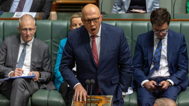 Opposition Leader Peter Dutton faced off against Anthony Albanese during Question Time. Picture: NCA NewsWire / Gary Ramage