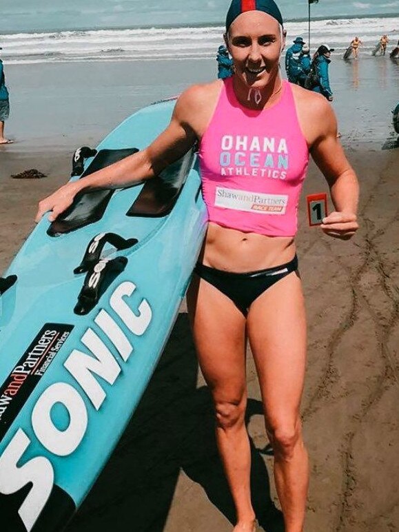 Danielle McKenzie after winning her fifth NZ board title. SUPPLIED