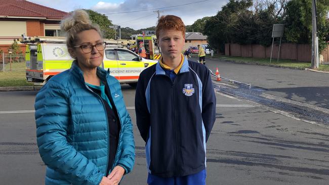 Debra and Jett Murray have been hailed has heroes after saving a 93-year-old man from a burning home at Barrack Heights. Picture: Madeline Crittenden