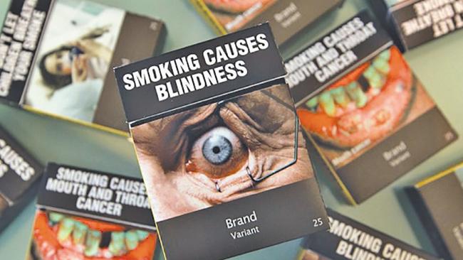 Plain cigarette packaging. Picture: Alan Pryke/Newspix /Rex Features