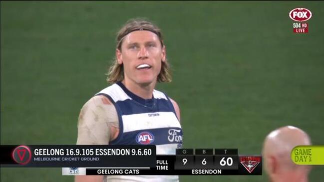 Geelong Cats kick clear of Essendon at a wet MCG