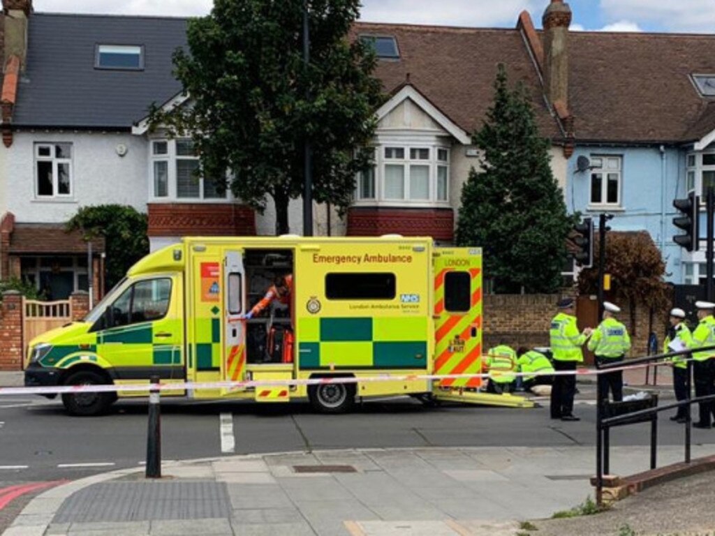 Ambulance officers on the scene at the incident. Picture: Twitter/ Supplied