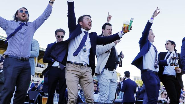 The crowd celebrates at The Everest race day at Royal Randwick. Picture: Sam Ruttyn