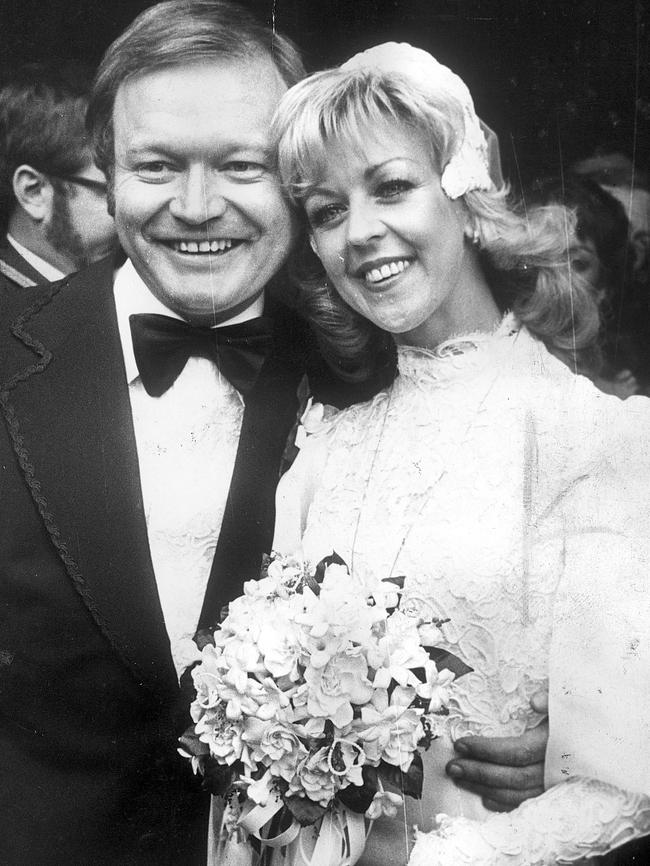 On their wedding day in 1974.