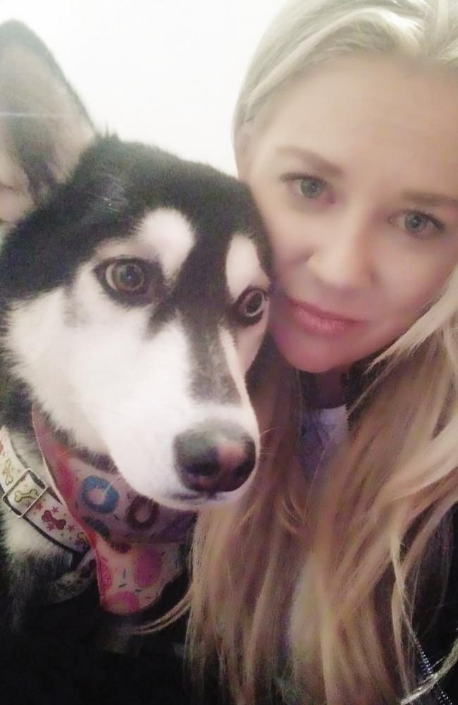 Cassie Sainsbury and Layla, her emotional support when she got out of prison. Picture: Supplied by Cassie Sainsbury