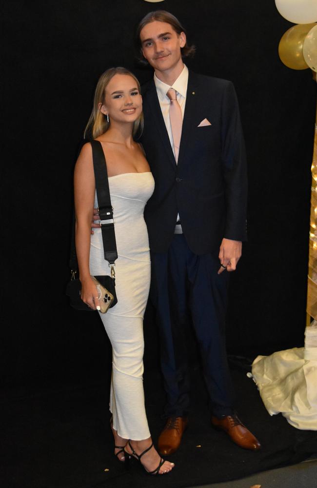 Sophie Pearce and Noah Lynch at the 2022 Kawana Waters State College formal. Picture: Sam Turner