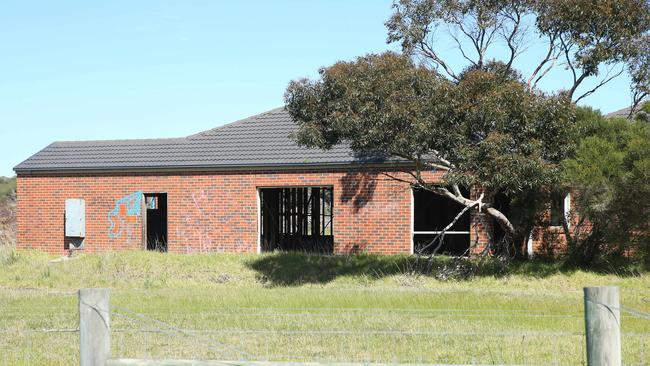 A picture taken this week of one of the buildings at the failed retirement village on Bonnyvale Road. Picture: Alan Barber