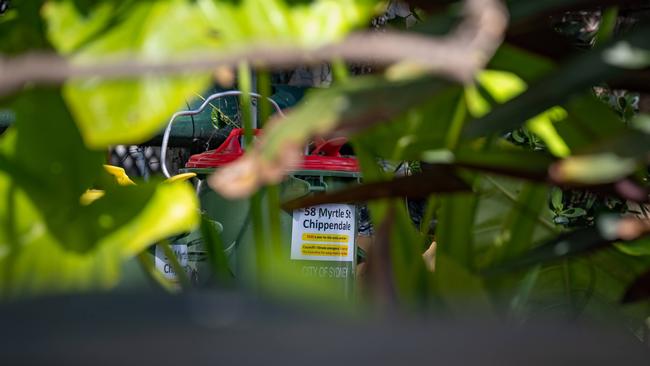 Michael Mobbs conducts tours of his off-grid home at 58 Myrtle Street, Chippendale. Picture: Mark Kriedemann