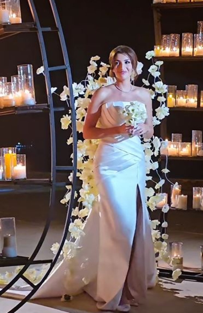 A bride's extravagant wedding dress has raised eyebrows. Picture: Instagram/@lebaneseweddings