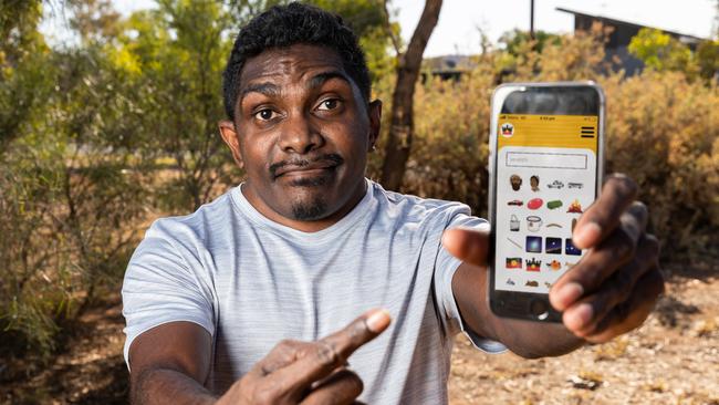 Graham Wilfred Jnr was the lead artist and digital mentor during the creation of the 'Indigemoji' app, which was developed in Central Australia. Photo: EMMA MURRAY