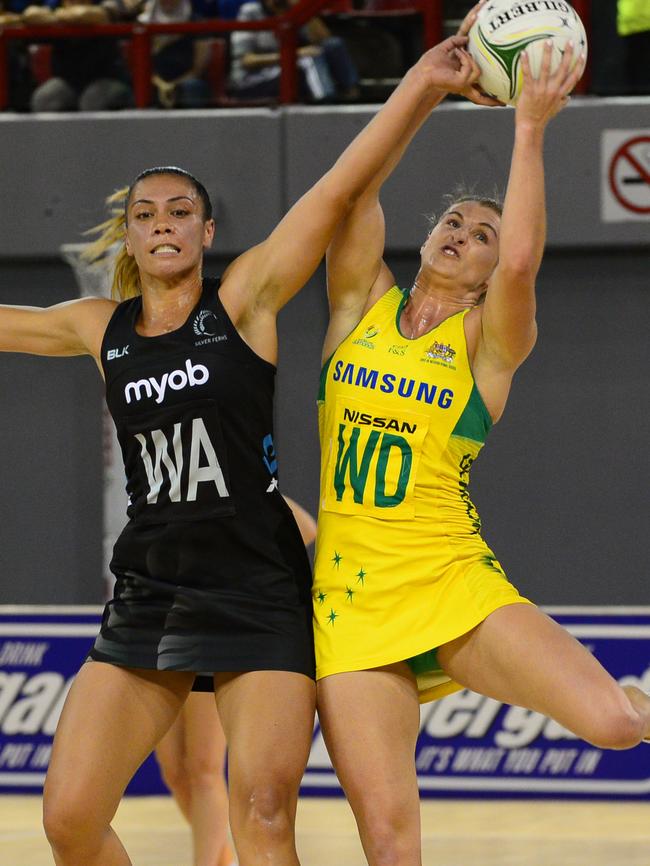 Gabi Simpson battling New Zealand.