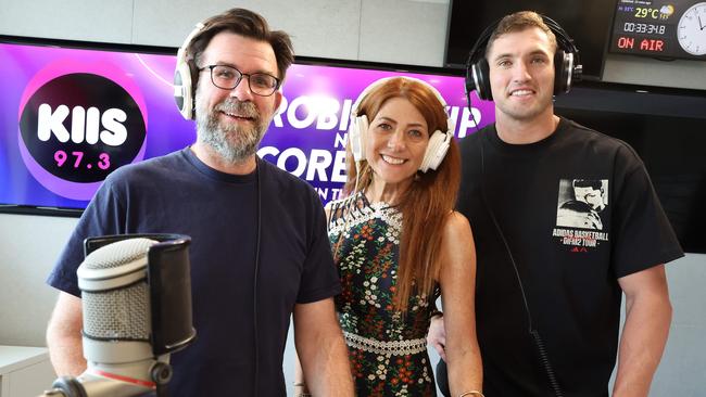 KIIS 97.3's new breakfast trio Kip Wightman, Robin Bailey, and Corey Oates, Milton. Picture: Liam Kidston