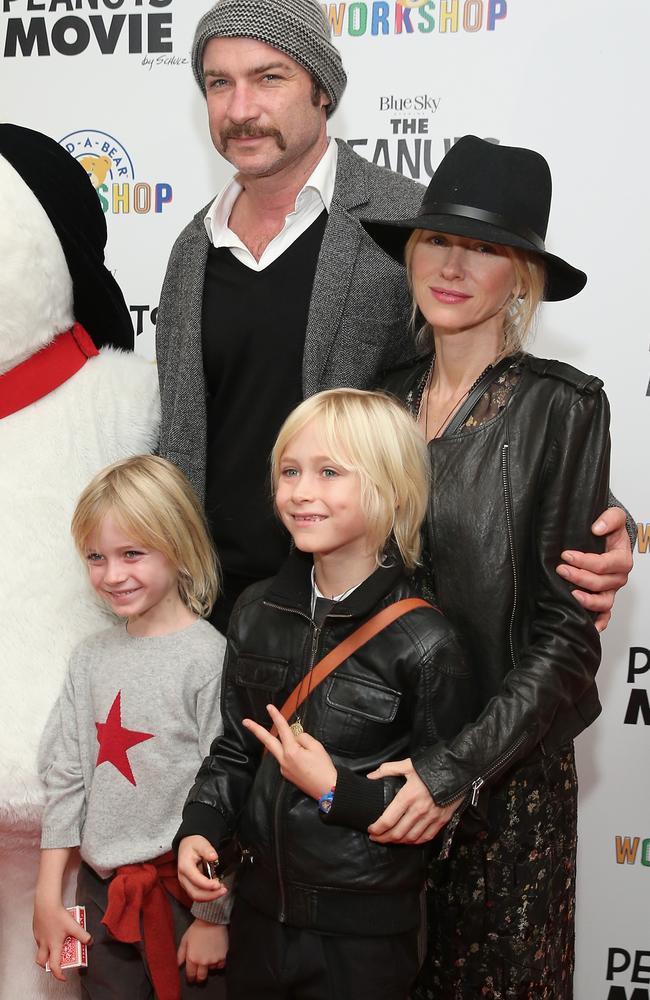 Schreiber and Watts with sons Samuel and Alexander.