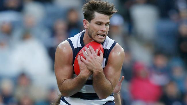 Tom Hawkins finished with six goals to remain in Coleman Medal contention. Picture: Getty Images