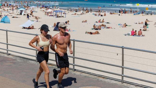 Popular places to run include beaches and parks. Picture: David Swift